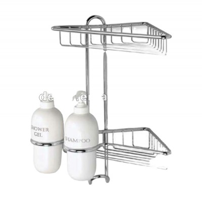 Twin Shower Corner with Dispensers shower caddy