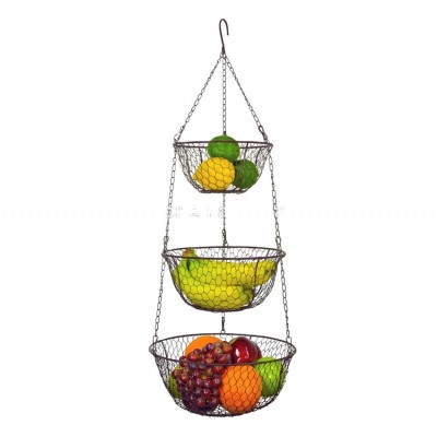 Hot sale 3 Tier Chain Metal Hanging Basket