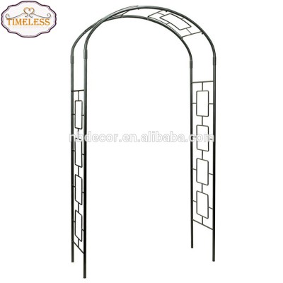 New design black color wrought iron garden arche