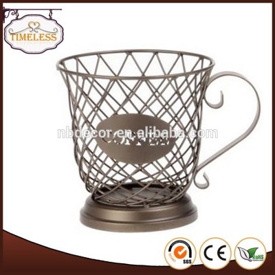 2016 Hot sale metal scroll coffee pod holder,coffee cup holder, coffee capsule holder