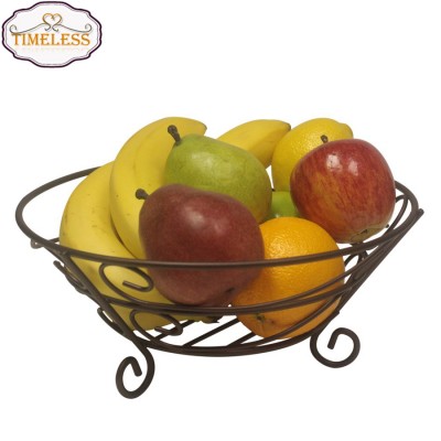 Factory Directly Bronze Metal Fruit Basket Wire Fruit Bowl For Kitchen Use