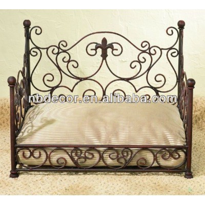 Wrought iron antique Brown Metal Dog Bed