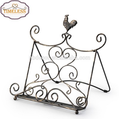 2014 rooster design antique bronze finish metal book stand