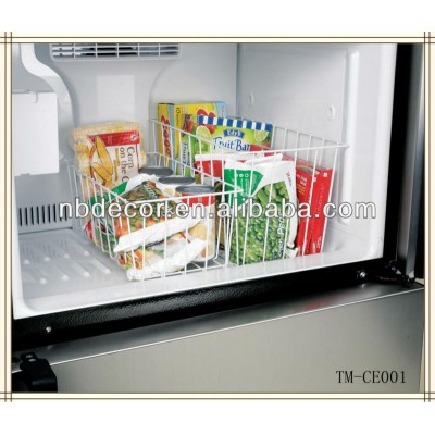 White Wire Freezer Metal Storage Basket