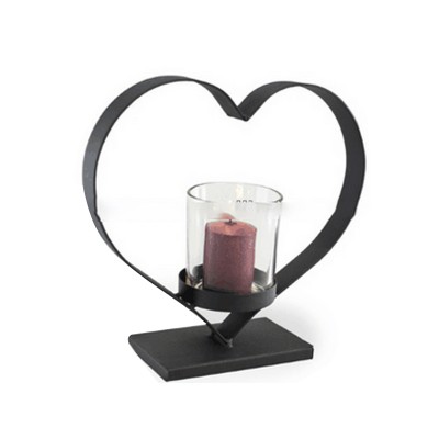 Iron heart black wedding candelabra